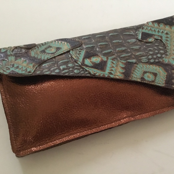 Weathered Soul Jewelry Artisan Crafted Copper Metallic Leather Clutch: Brand New - Picture 1 of 6